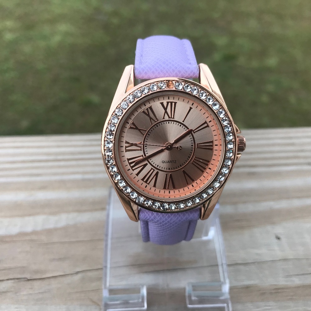 Womens Watch Purple Band Ladies Analog Wrist Watch - Picture 6 of 8